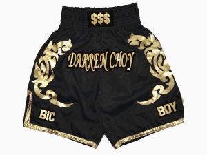 Custom Boxing Shorts : KNBXCUST-2039-Black